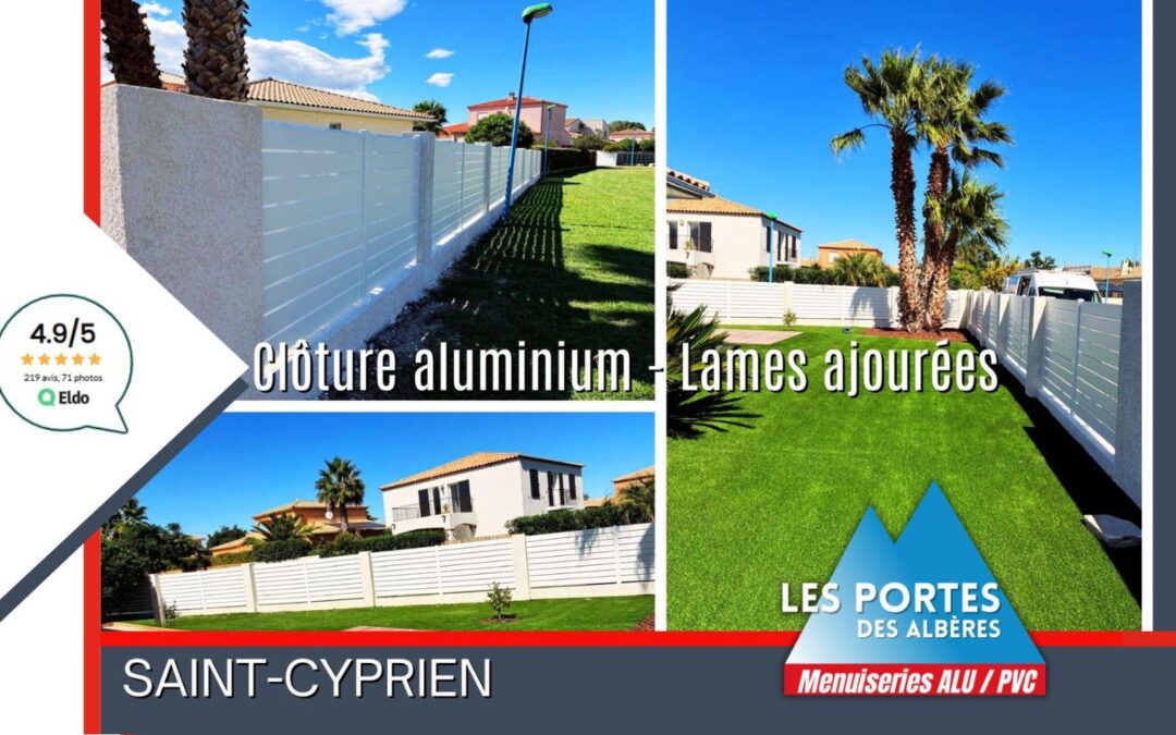 Clôture ALU avec lames ajourées à St-Cyprien (66)